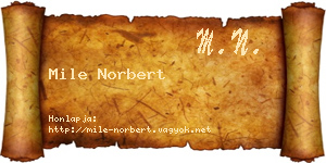 Mile Norbert névjegykártya